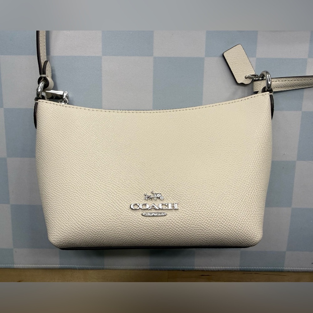 Coach Zip Top Crossbody Bag Silver/Chalk